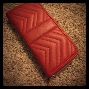 Red leather wallet